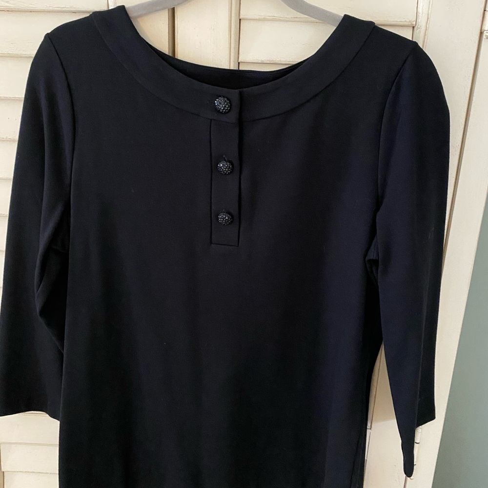 Talbots Black Top w/ Three Buttons